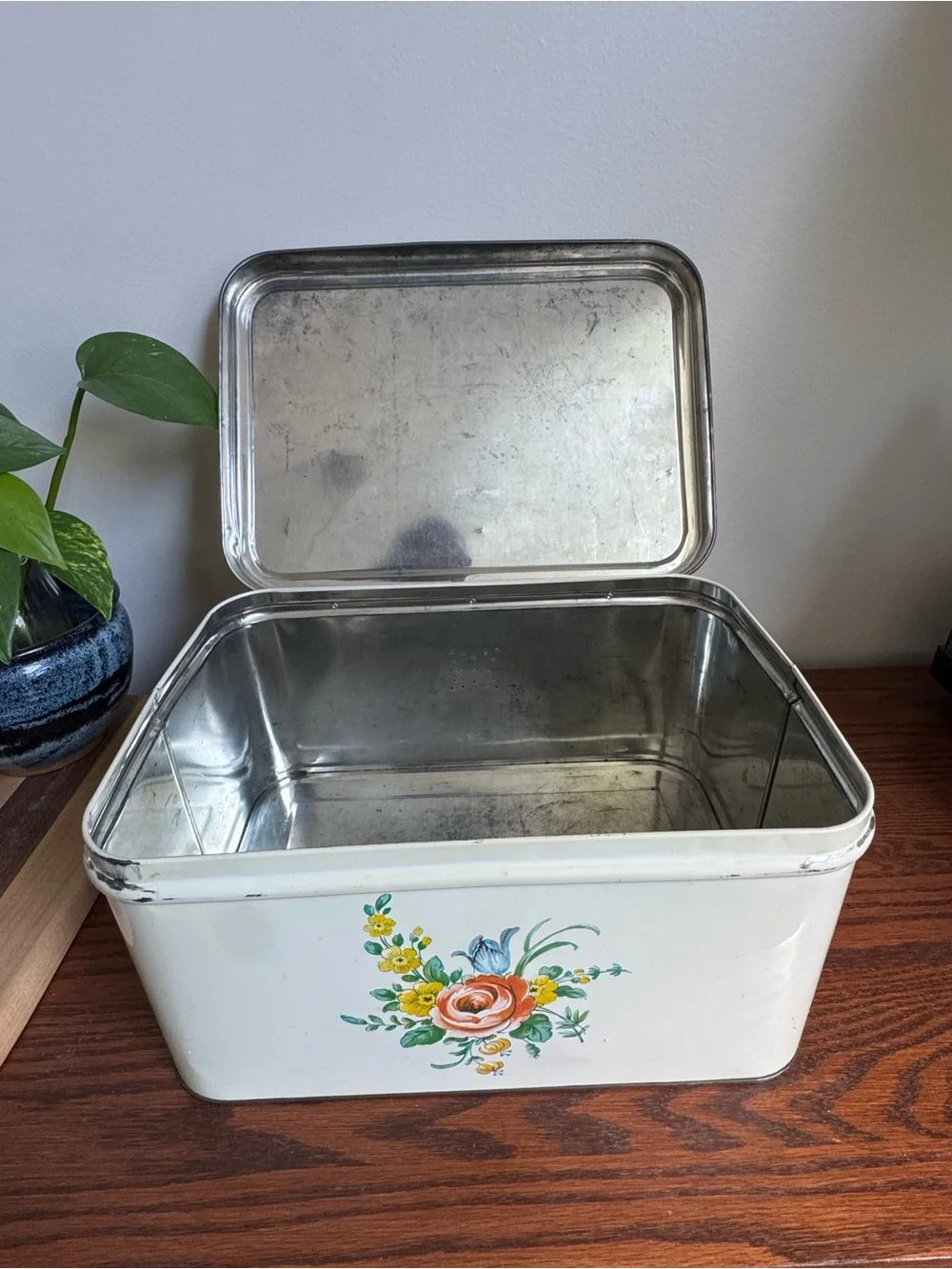 Vintage Tin Bread Box by Decoware Made in USA